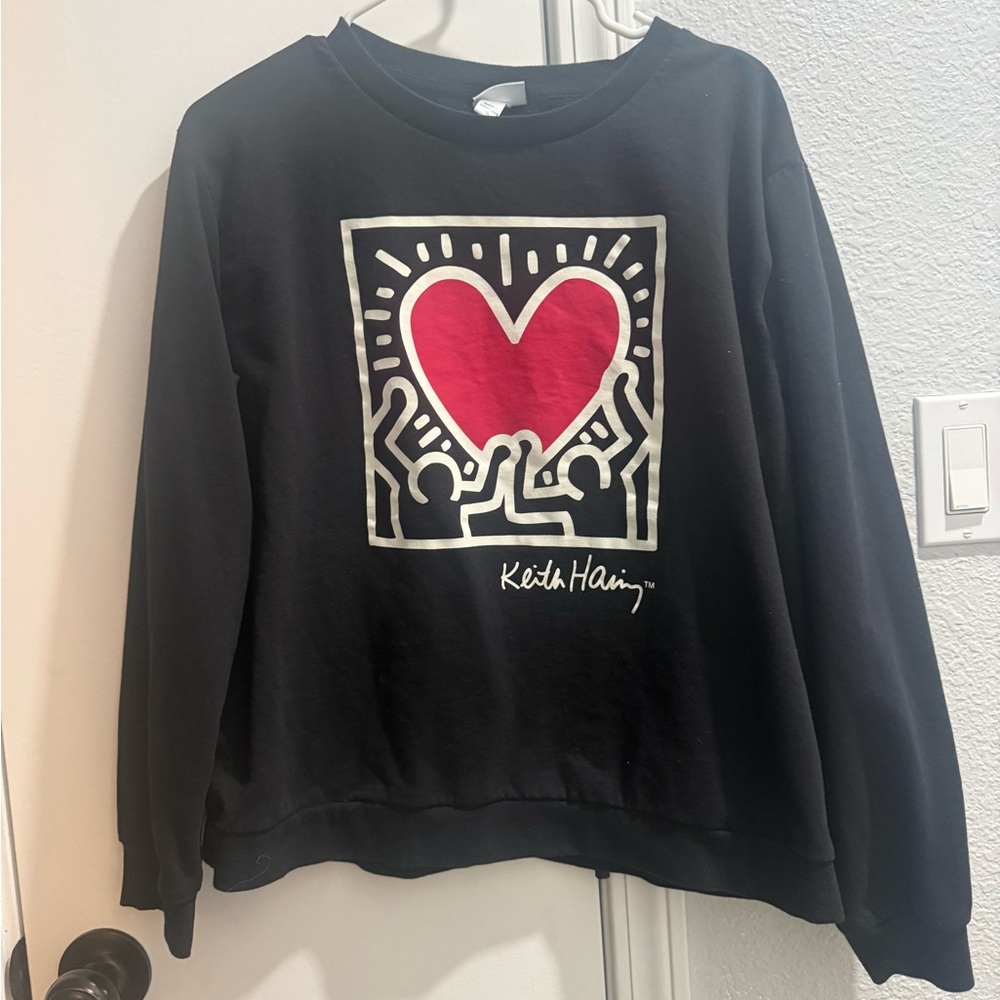 Keith Haring Graphic Sweatshirt – Black